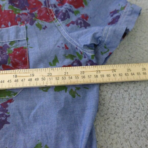 CPO Provisions Shirt Mens XL Button Up Blue Floral Cotton Short Sleeve Casual - Picture 6 of 9